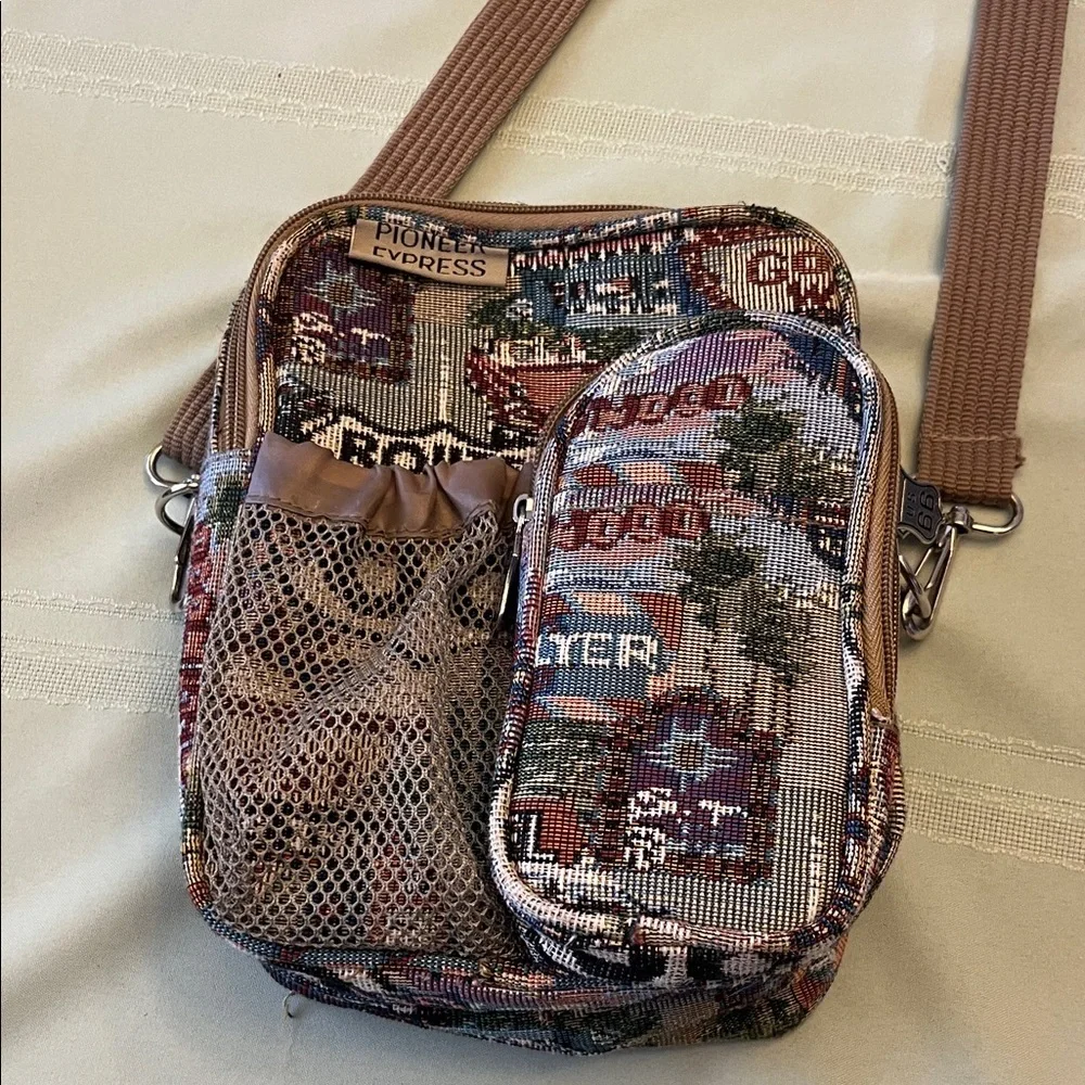 Pioneer Brown Patterned Messenger Bag